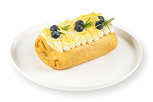 Торт бенто блинный Азия цитрус с черной смородиной 